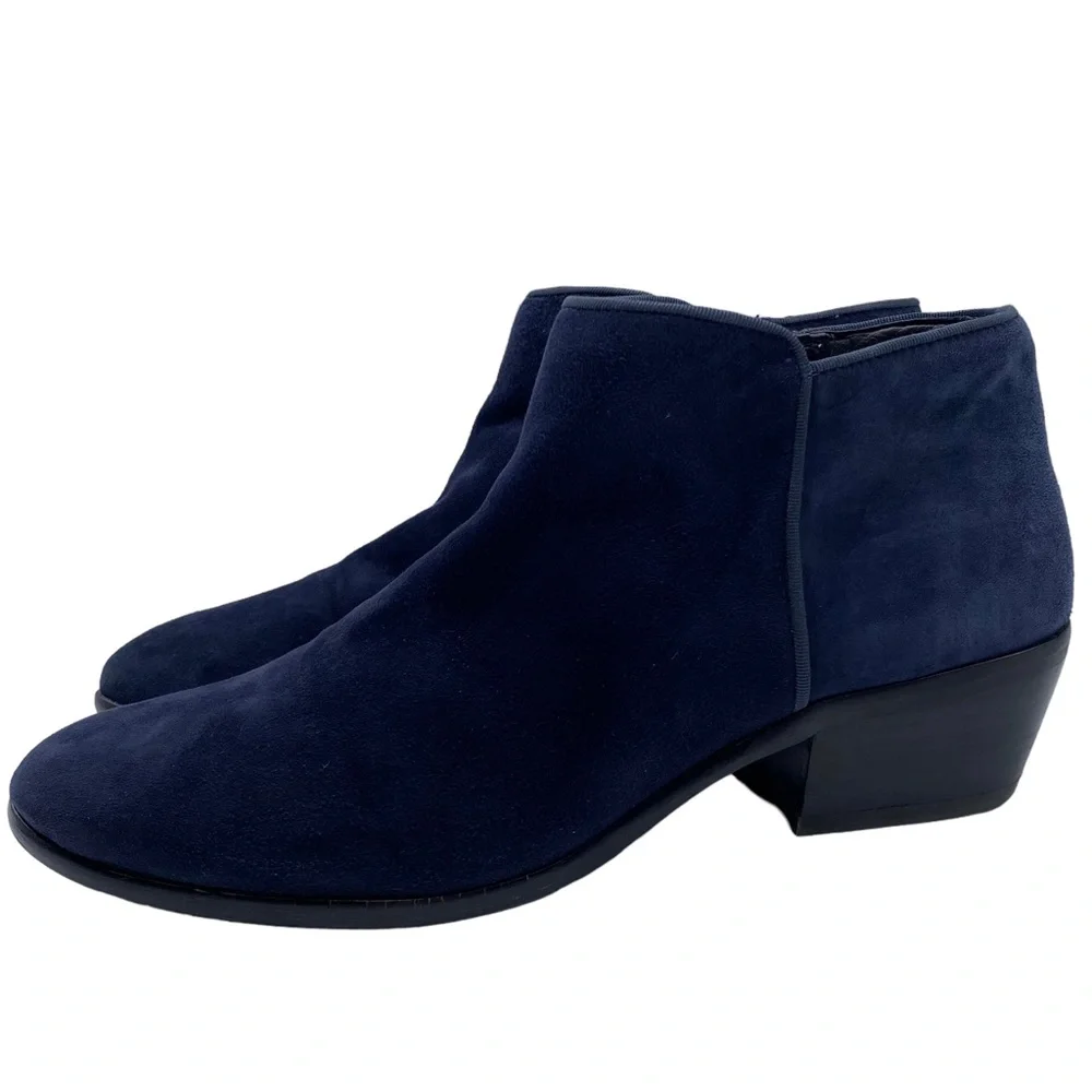Sam Edelman Boot Petty Blue Suede Leather Ankle Zip Colorful Casual Size 9